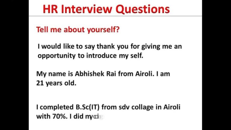 How To Introduce Yourself In English Interview Example
