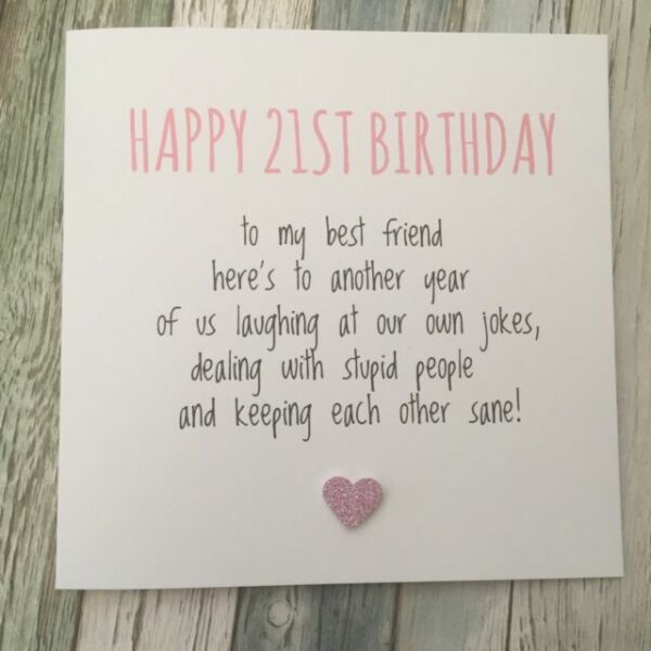 Funny Best Friend 21st Birthday Card Bestie Humour Rude Sarcasm