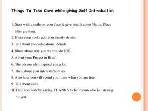Self introduction and peer group