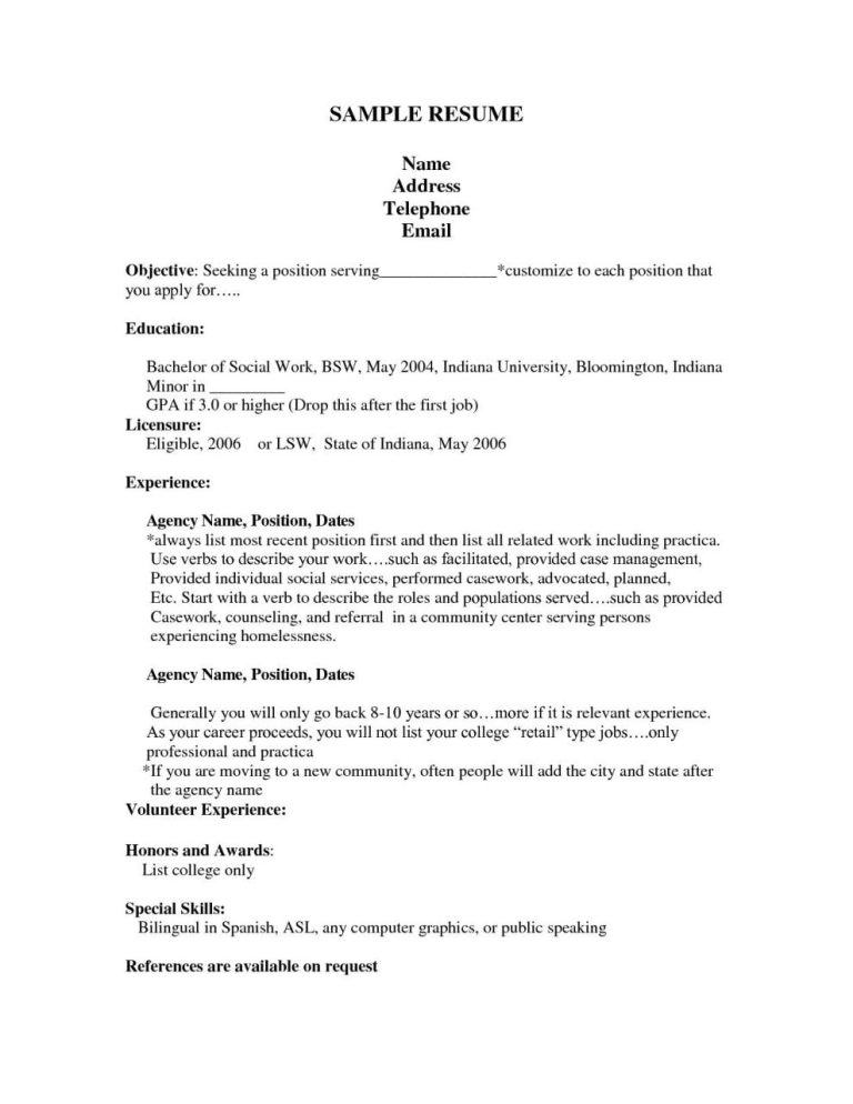 Format To Make A Resume For First Job