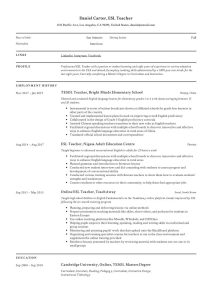 Resume Example For Teaching English Abroad Addictionary