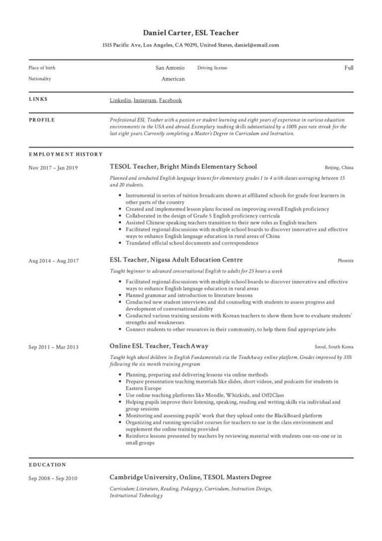 How To Make Resume For Abroad Job