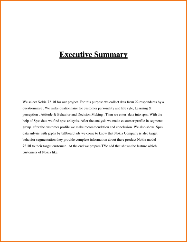 How Do I Write An Executive Summary
