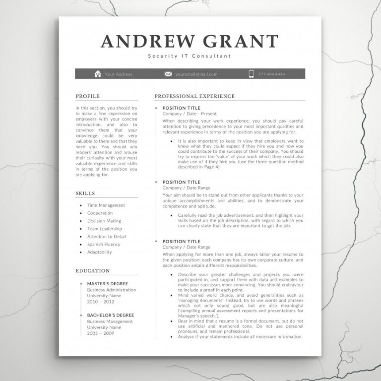 How To Make Resume Template In Word 2007