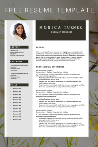 Pin on Resume Template