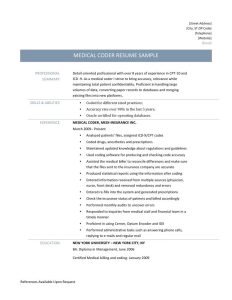 Medical Coding Resume Format Pdf / FREE 9+ Sample Medical Resume