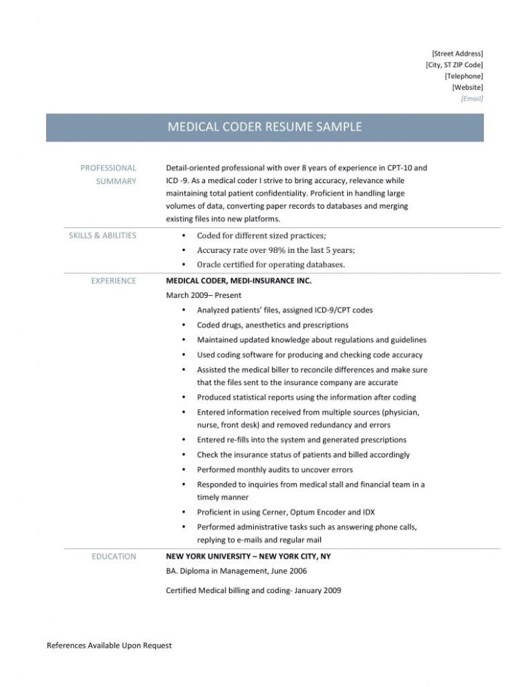 How To Write A Resume For Medical Coder Job