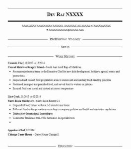 Commis Chef Resume Sample Chef Resumes LiveCareer