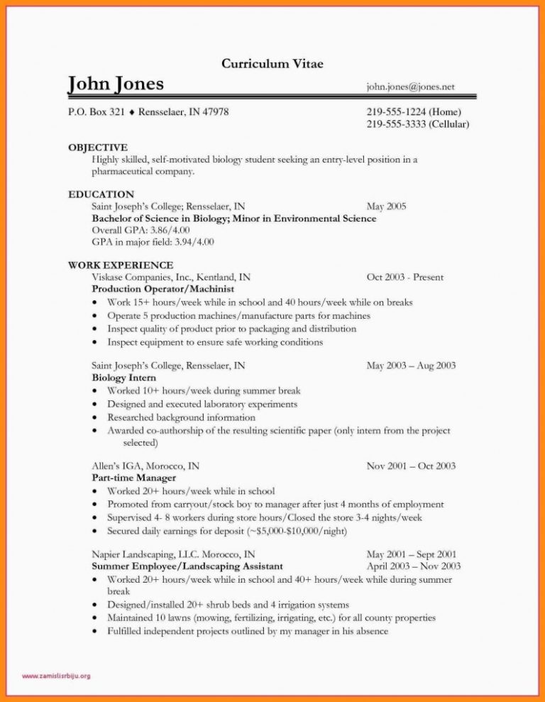 How To Write A Good Cv Objective