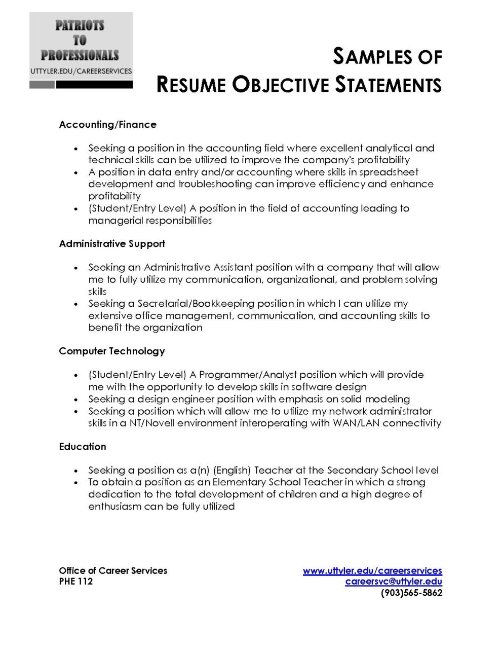 What Is The Best Objective Statement For A Resume
