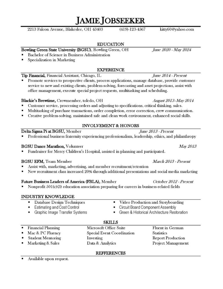 How To Write Degree On Resume With Minor