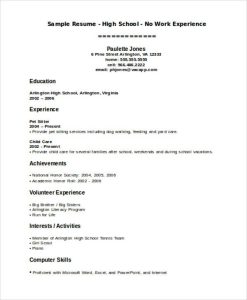 Resume Template Teenager No Job Experience Five Benefits Of Resume