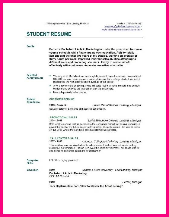 Undergraduate Resume Examples