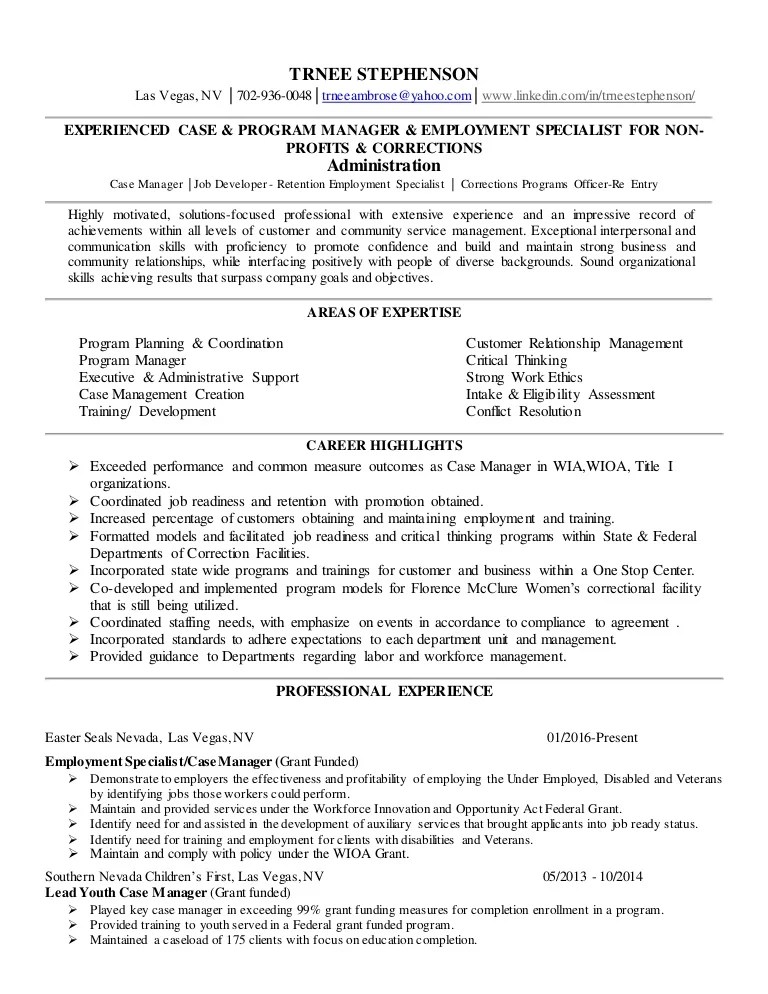 current resume for employment 2016