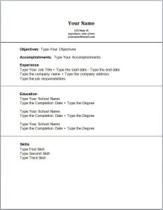 Resume Templates For Someone With No Job Experience