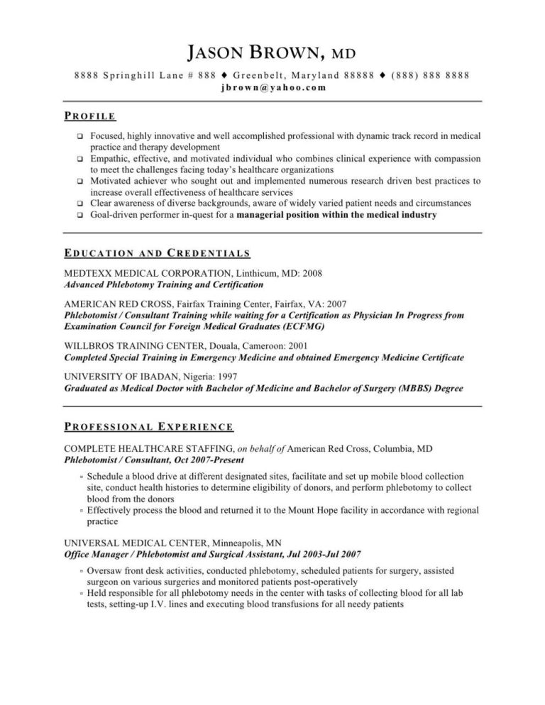 Certified Medical Assistant Resume With No Experience