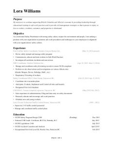 2015 resume' (no referrence's, numbers or addresses)