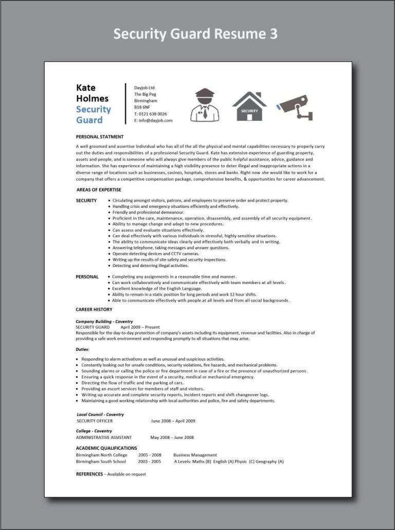 Facility Security Officer Resume Sample
