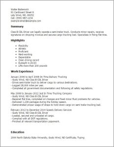 Class B Cdl Resume Templates The 1 Common Stereotypes When It Comes To