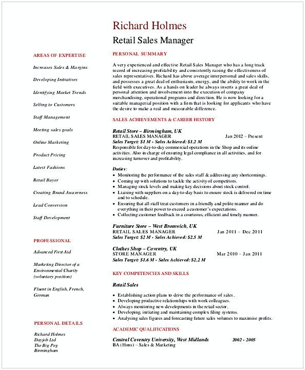 Retail Sales Supervisor Resume