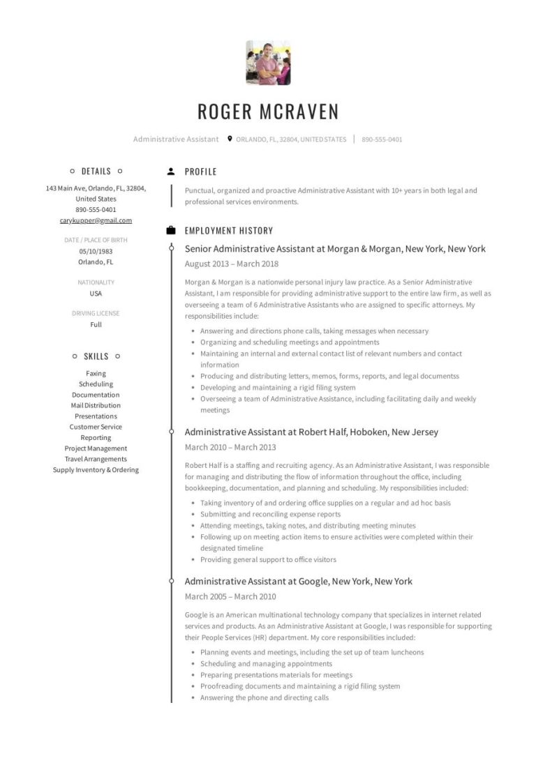 Administrative Assistant Resume Templates 2020