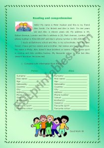 Introducing yourself and a friend ESL worksheet by RegMar