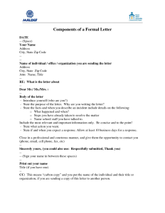 Sample letter introducing yourself to clients