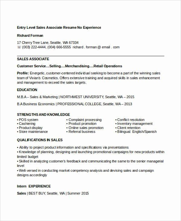 Cosmetic Sales Assistant Cv Sample