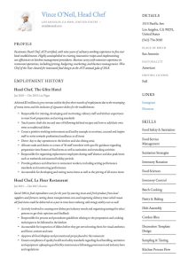 Head Chef Resume Example Chef resume, Resume writing, Guided writing