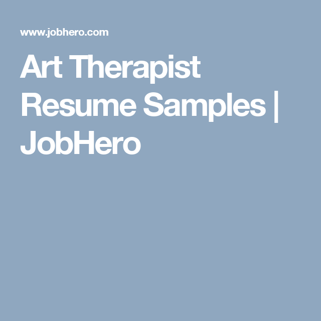 Art Therapy Resume Examples