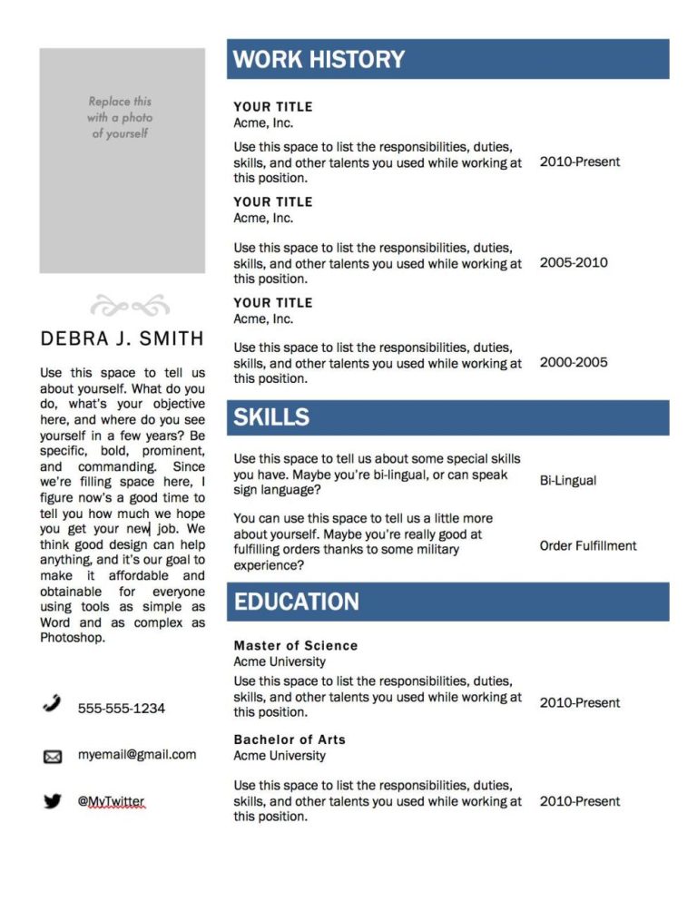 Science Resume Templates For Microsoft Word