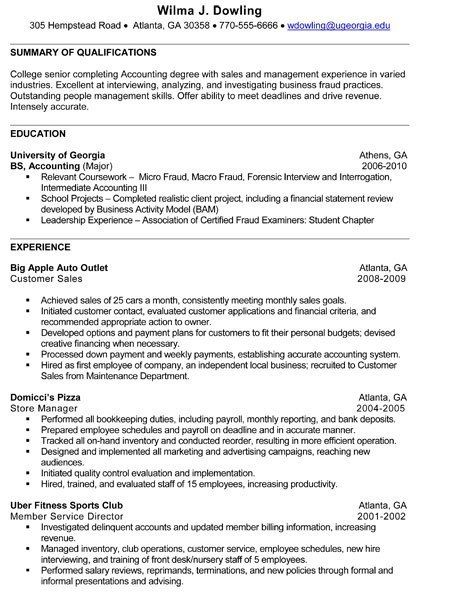 Best Resume For Accounting Internship