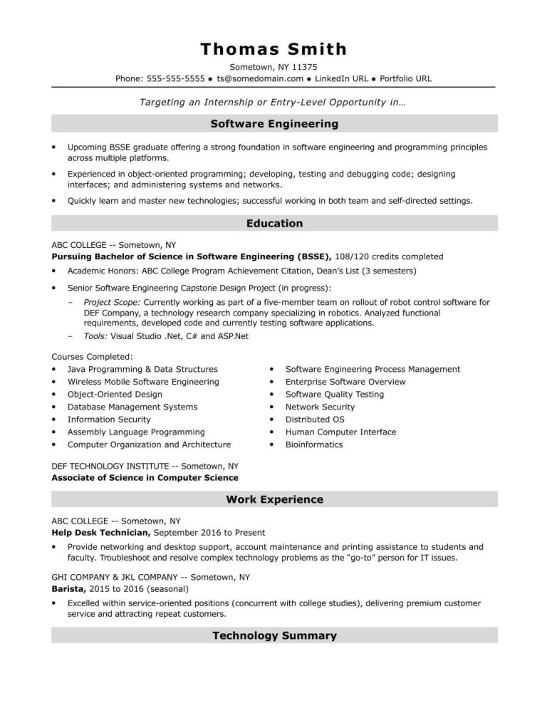 Help Desk Resume Summary Examples