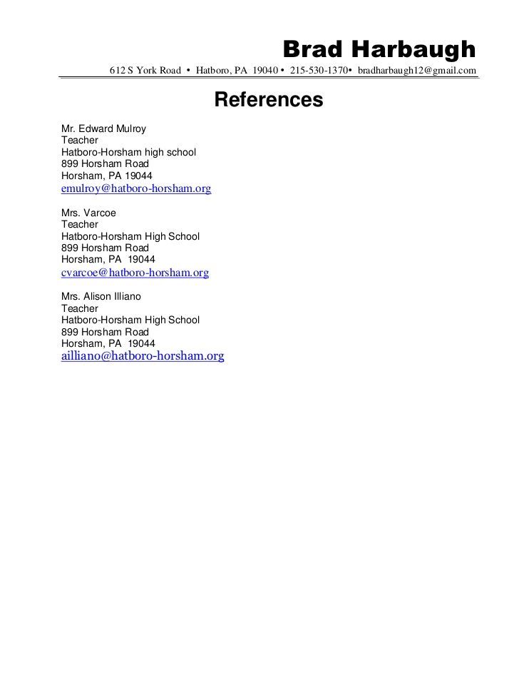 Cv Template References Resume Format Reference page for resume