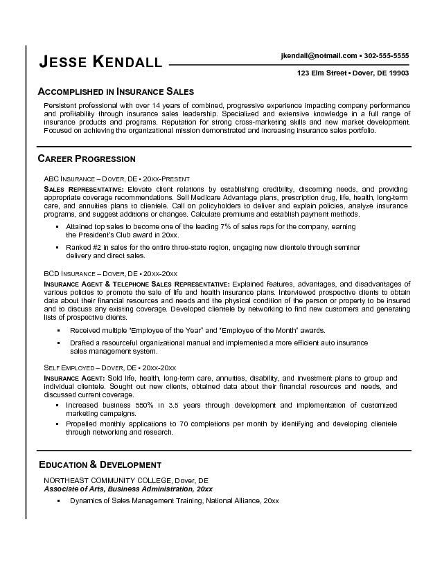 Insurance Agent Resume Examples