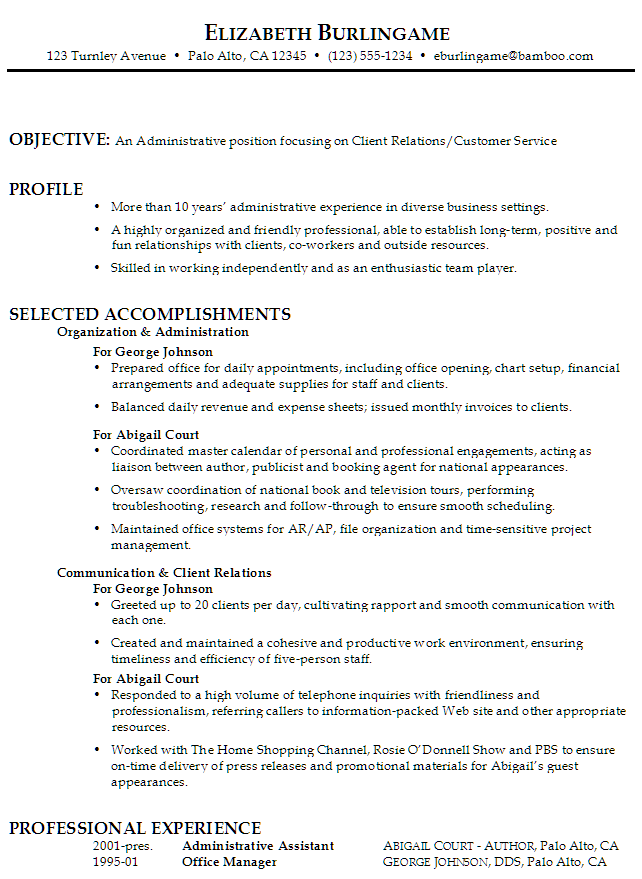 Office Administrator Resume Examples