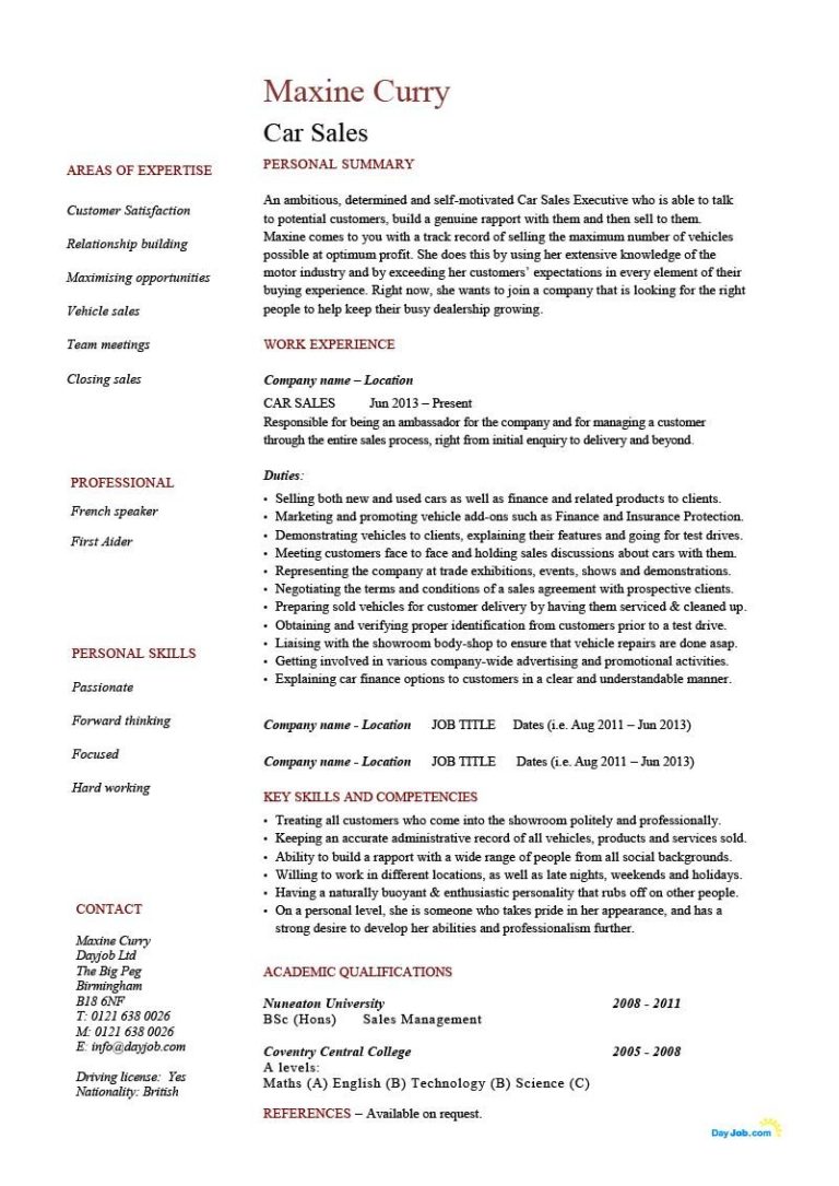 Junior Project Manager Cv Example