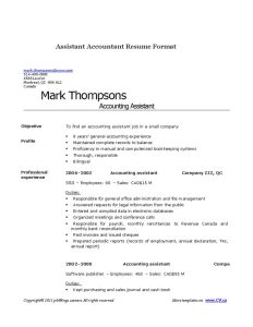 Assistant Accountant Resume How to create an Assistant Accountant