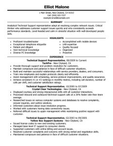 Best Technical Support Resume Example From Professional Resume Writing