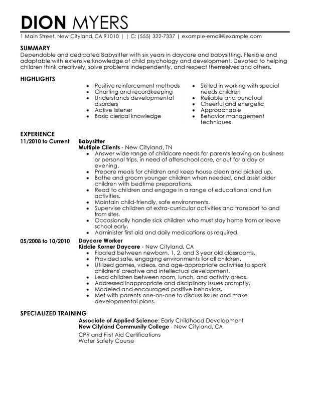 Resume Sample For Job Description