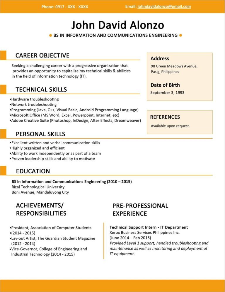 How To Write Resume For Job Application
