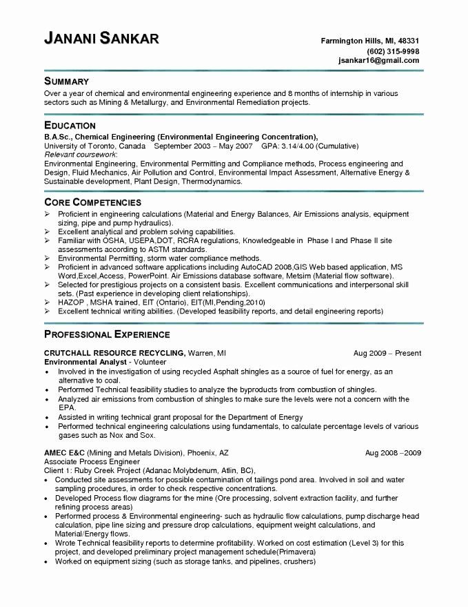 Electrical Engineering Student Resume For Internship