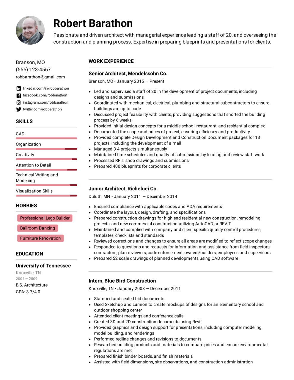 Architect Resume Example & Writing Tips for 2021