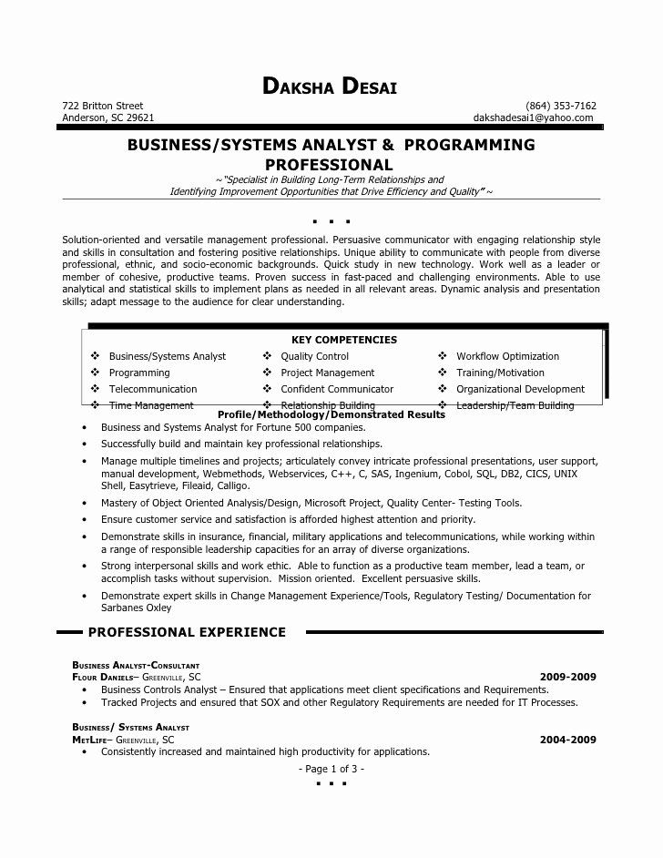 Best Business Analyst Resume Objective