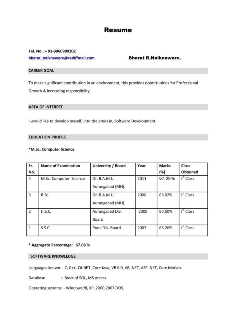 How To Create Resume In Pdf Format