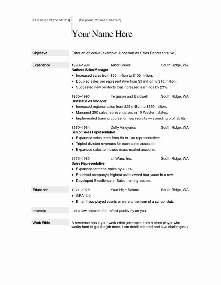 Detailed Cv Template Word