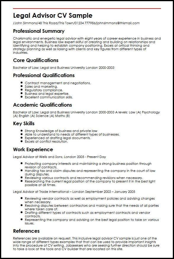 Example Of Cv Professional Qualifications
