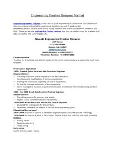Resume Formats For Fresher Engineer Free Resume Templates Sample