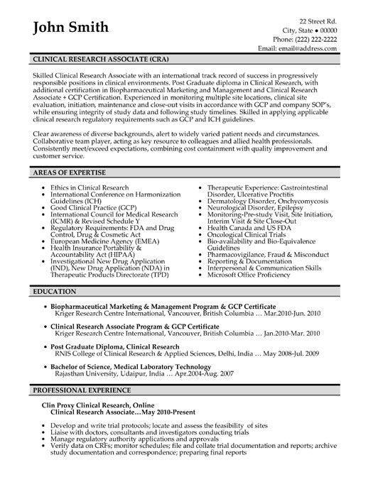 Professional Science Cv Examples