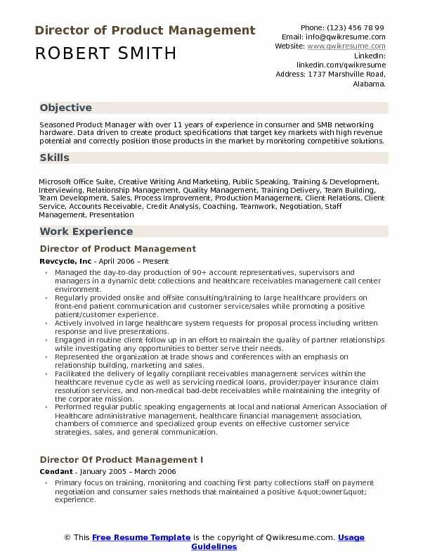 Product Manager Resume Template